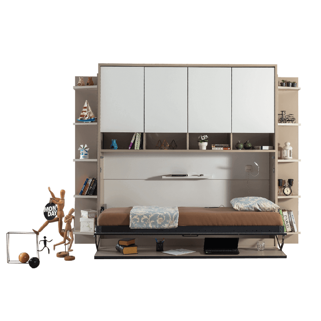 lit escamotable horizontal optimal une place armoire