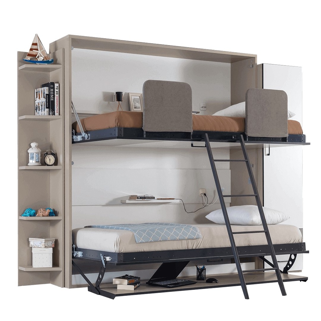 Optimal horizontal bunk Murphy bed