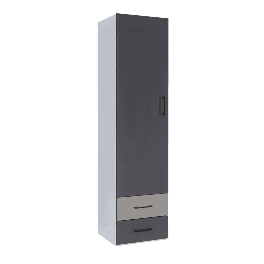 Vertical column wardrobe with drawers