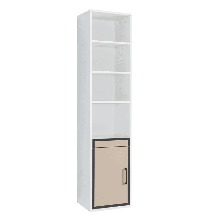 Bookcase with a door underneath