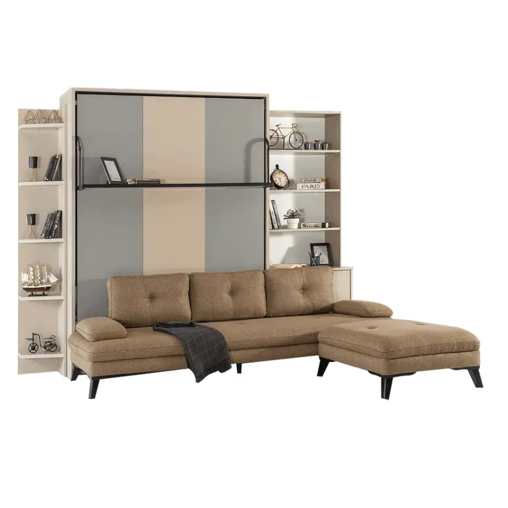 Vertical XL Murphy Bed, 2 Places